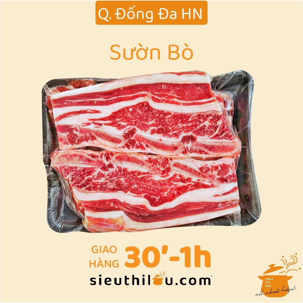 Sườn Bò Nướng - Sườn Bò Mỹ Có Xương 500g - Siêu Thị Lẩu