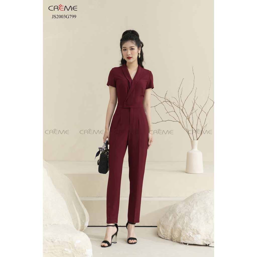 Jumpsuit nữ thiết kế tay cộc JS2003 CREME
