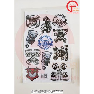 TEM BẰNG DECAL DẺO HÌNH ĐẦU LÂU DÁN XE ,DÁN CHẮC, BỀN ĐẸP