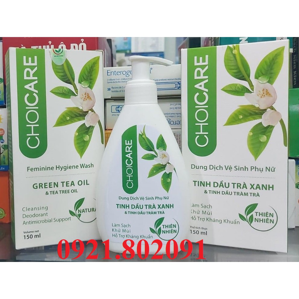 (chai 150ml) Choicare dung dịch vệ sinh phụ nữa từ tinh dầu trà xanh và tràm trà