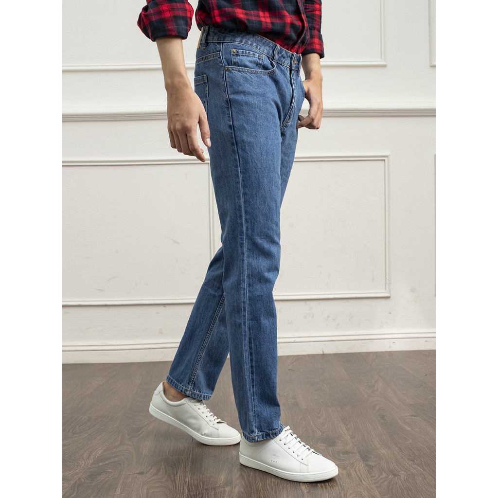 Quần jeans nam ARISTINO phom Regular fit suông nhẹ,  đứng dáng, bền màu - AJN00509