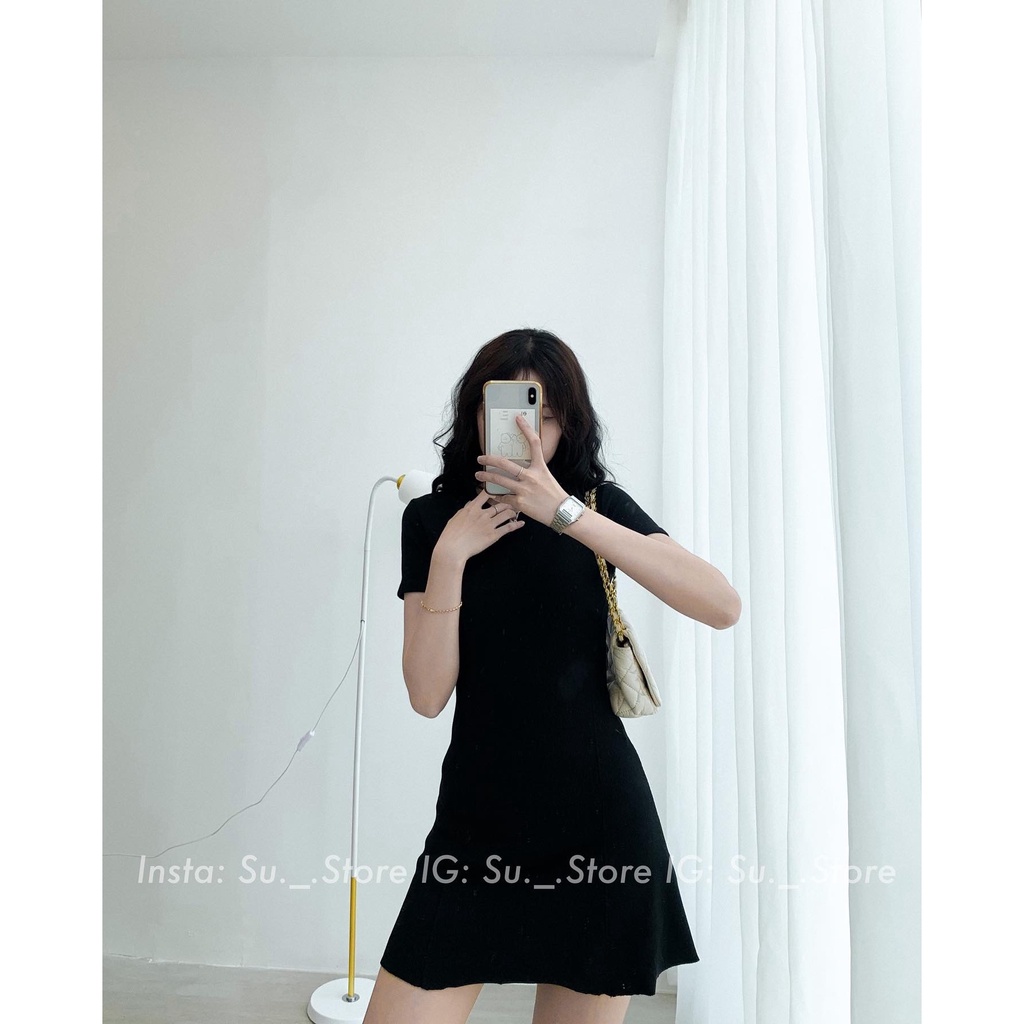 Váy thun trơn cổ tròn cộc tay xòe dưới V648 SUSTORE | BigBuy360 - bigbuy360.vn