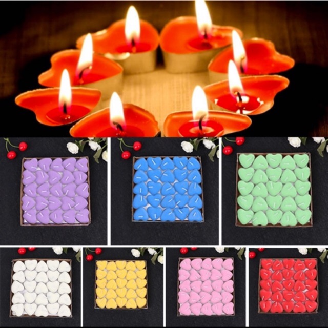 Nến tealight hình tim (50 viên)