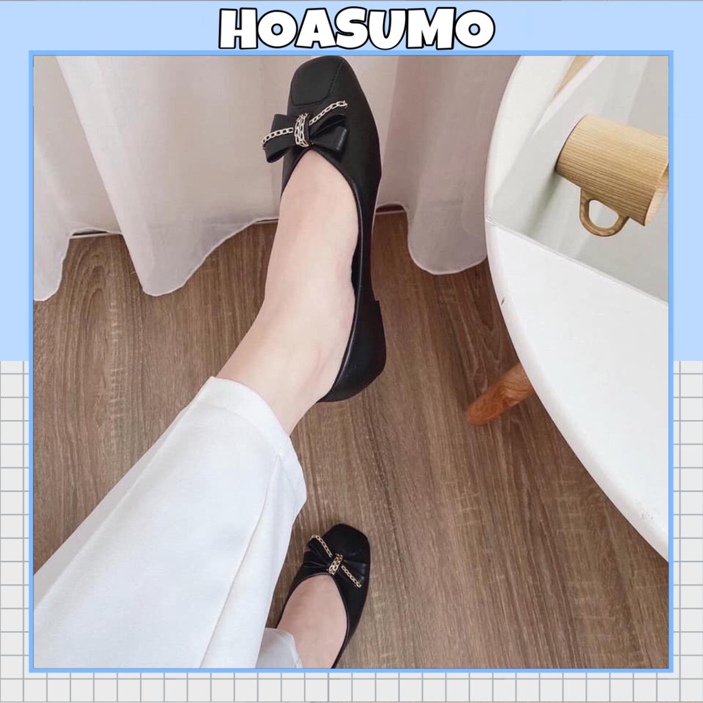 GIÀY BỆT MŨI VUÔNG NƠ PHA XÍCH NHỎ - MÃ B254 | BigBuy360 - bigbuy360.vn