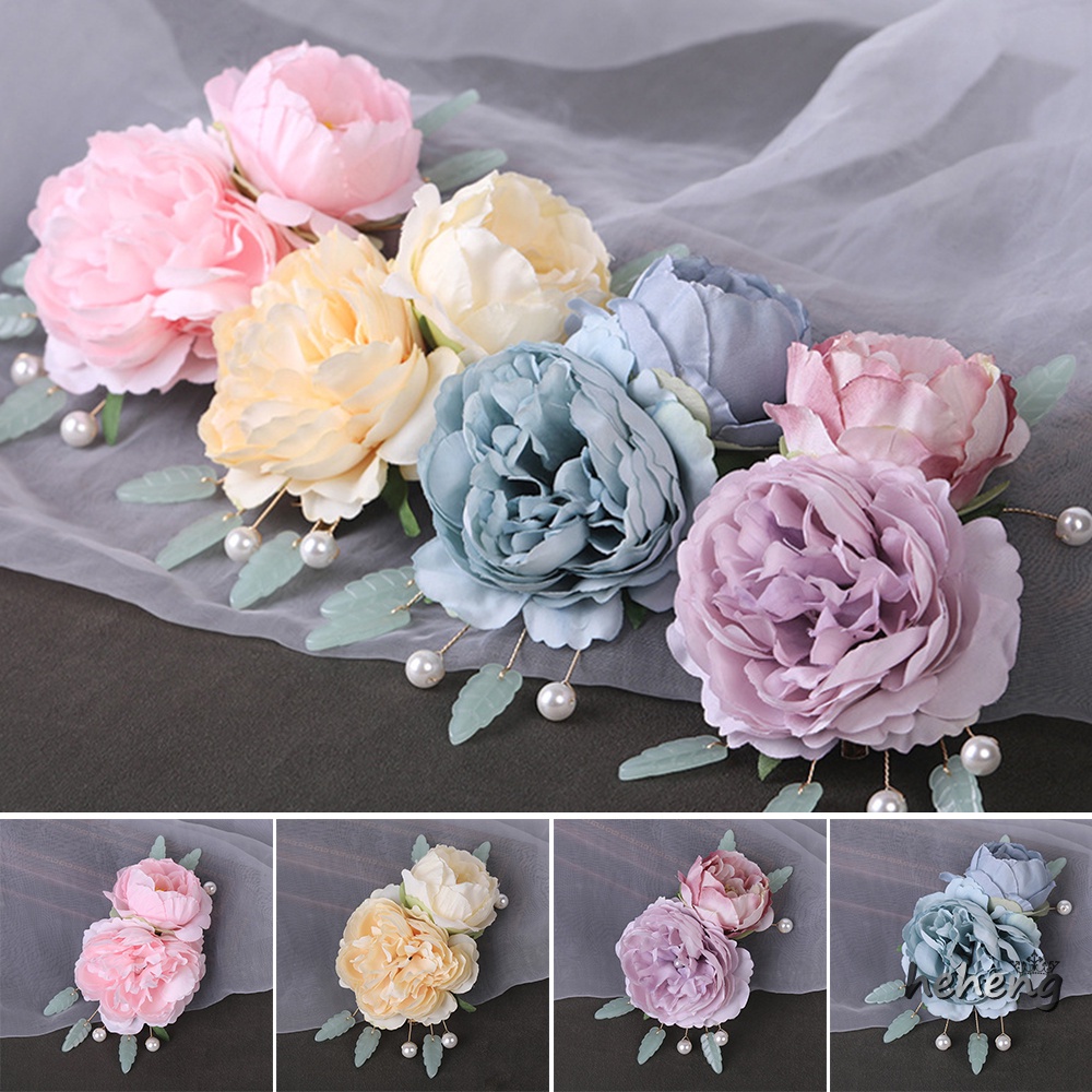 Kẹp Tóc Trang Trí Hoa Lụa Thời Trang Trung Hoa Cho Nữ