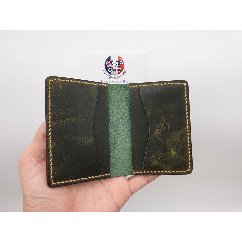Ví da đựng Name Card HUTIS 01 Handmade bằng da bò thật 100%