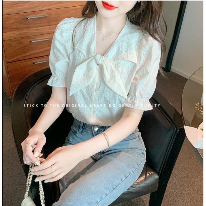 Áo Voan Ngắn Tay Thời Trang Mùa Hè Phong Cách Phương Tây