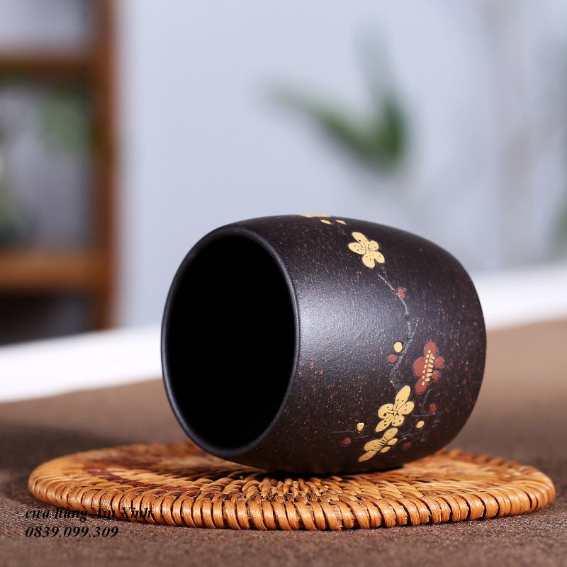 Chén Tử Sa Nghi Hưng Mai Hoa 120 ml (Hắc Kim Sa)