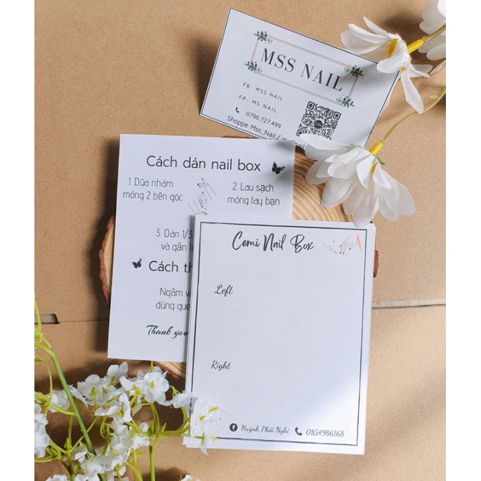 Thẻ nail, thẻ nail box , bìa nail box thiết kế theo yêu cầu