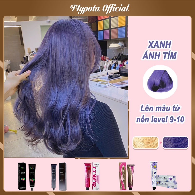 Thuốc nhuộm tóc xanh tím than- blue violet tự nhuộm tại nhà phong cách hàn quốc TN40