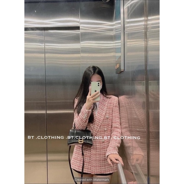 Áo vest dạ kẻ hồng