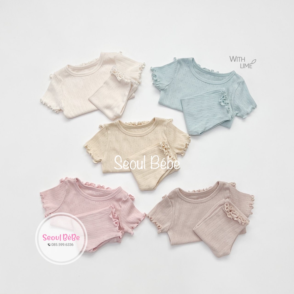 Bộ cộc gân LimeBlue Clover cho bé 6-17kg xuân hè 2022