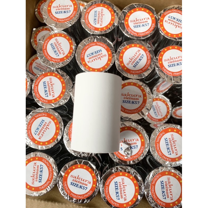 20 Cuộn giấy in nhiệt K57, K58 phi 45 cho máy Pos, tãi, bán hàng