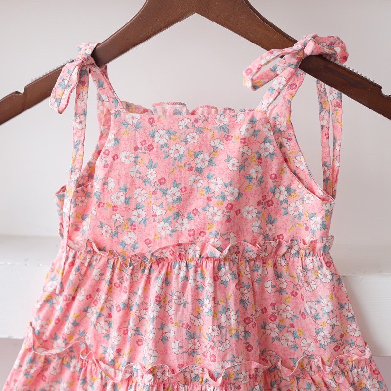 Váy 2 dây cho bé, Váy hoa nhí cho bé gái 8 - 32kg chất thô cotton mềm mịn nhẹ mát