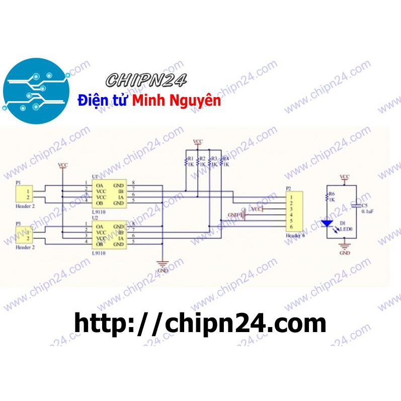 [1 CÁI] Mạch Điều Khiển Động Cơ L9110 (2 Kênh 800mA)