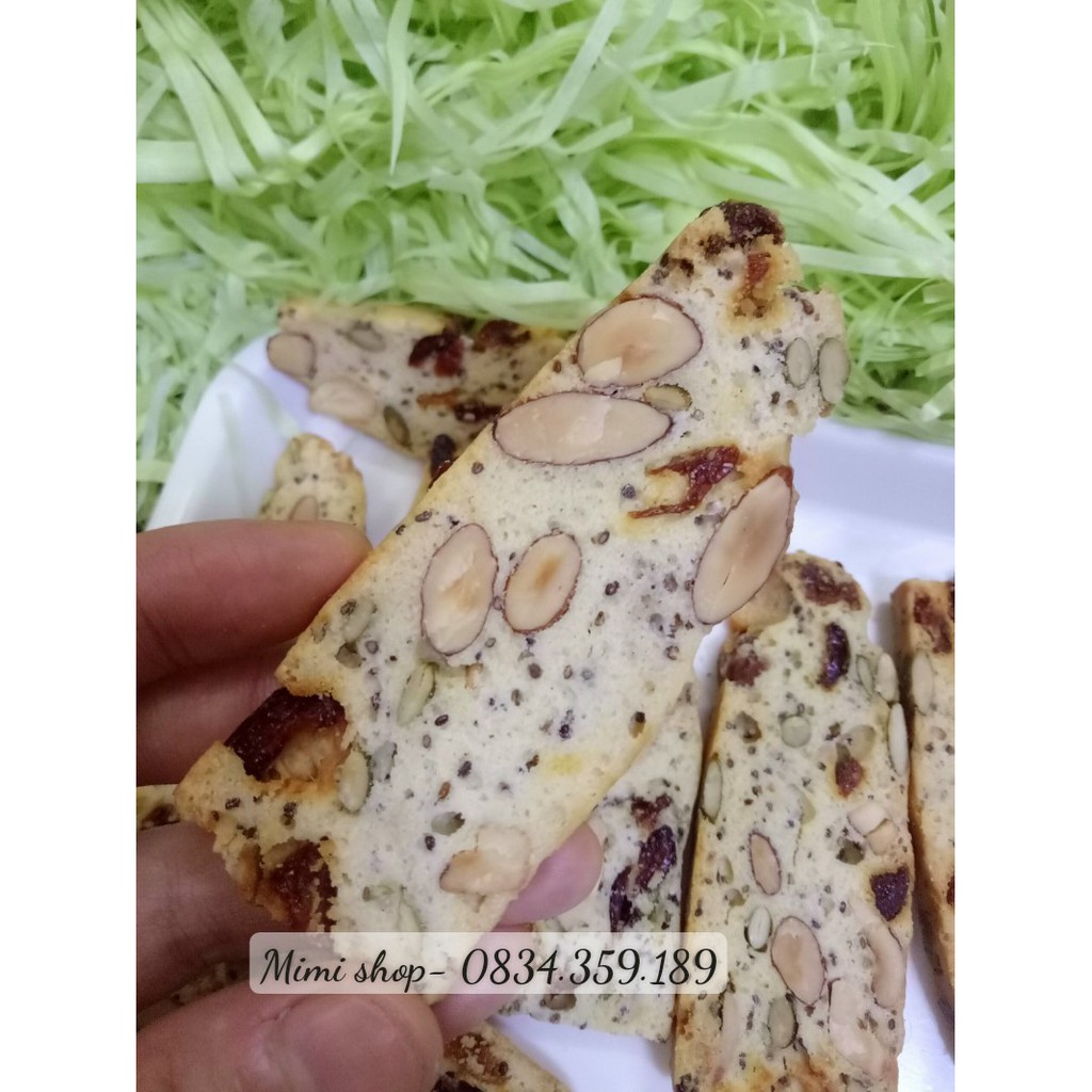 Bánh biscotti nguyên cám đường ăn kiêng 250g khách đặt mới làm