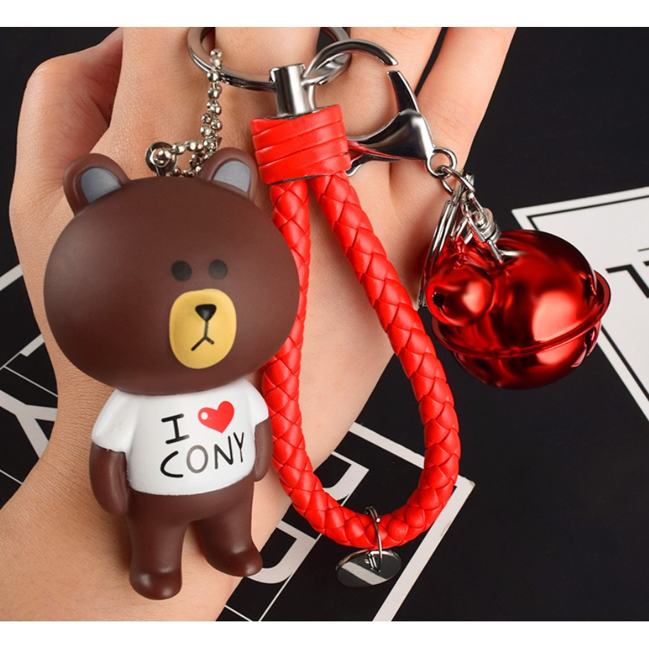 Móc Khóa Gấu Nâu Kèm Dây Da Cao Cấp | BigBuy360 - bigbuy360.vn