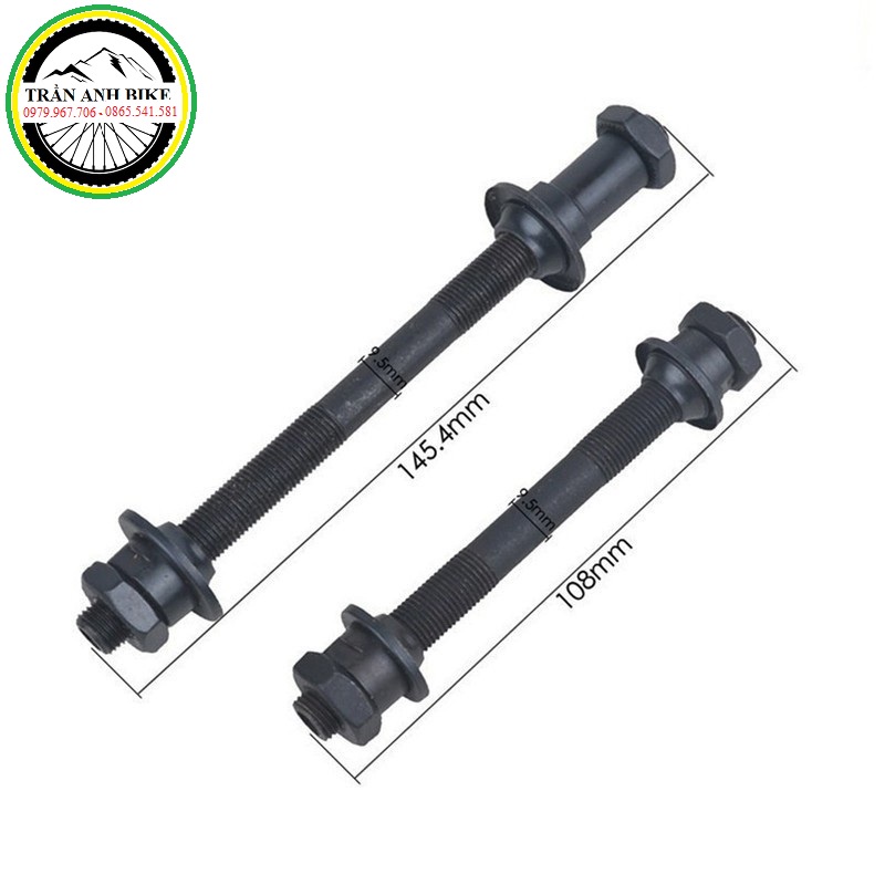 Bộ trục côn, ti kẹp moay ơ xe đạp bi rời trước sau