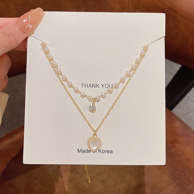 Dây Chuyền Thép Titan Hai Mặt Hình Trái Tim Sang Trọng Cho Nữ