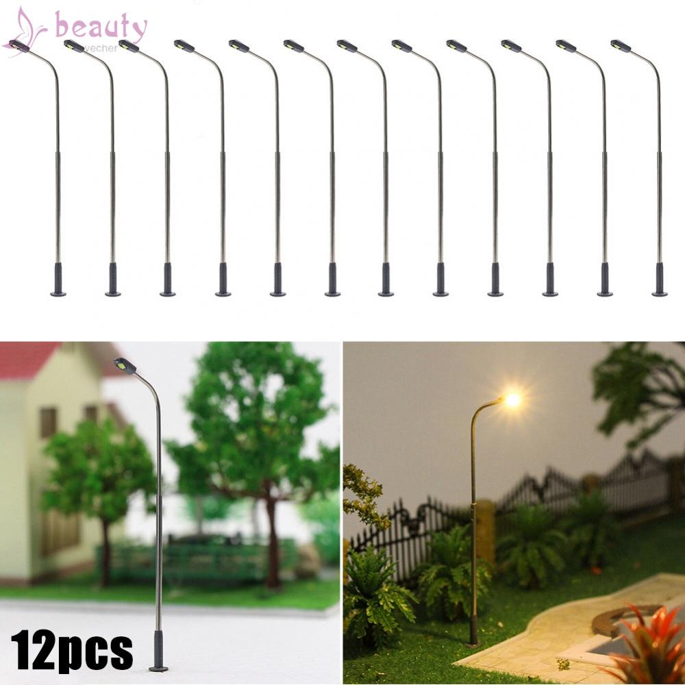 [BEAUTY-]Lamp Post LEDs Metal Model Railway Layout Single Head Street Lights Train Lamp