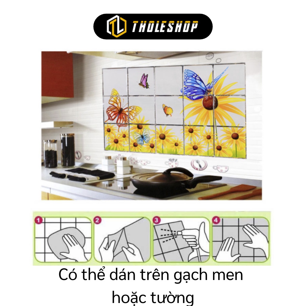 Giấy dán tường nhà bếp 45x75cm - Giấy chống dính dầu mỡ, chịu nhiệt tốt - Giao màu ngẫu nhiên 2660