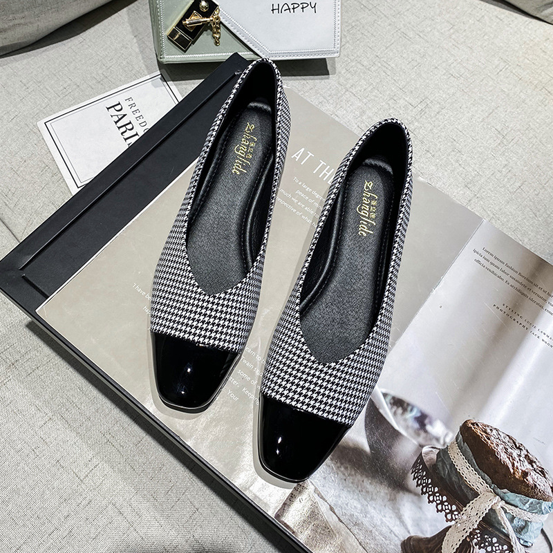 IELGY Giày búp bê mũi vuông thời trang dành cho nữ