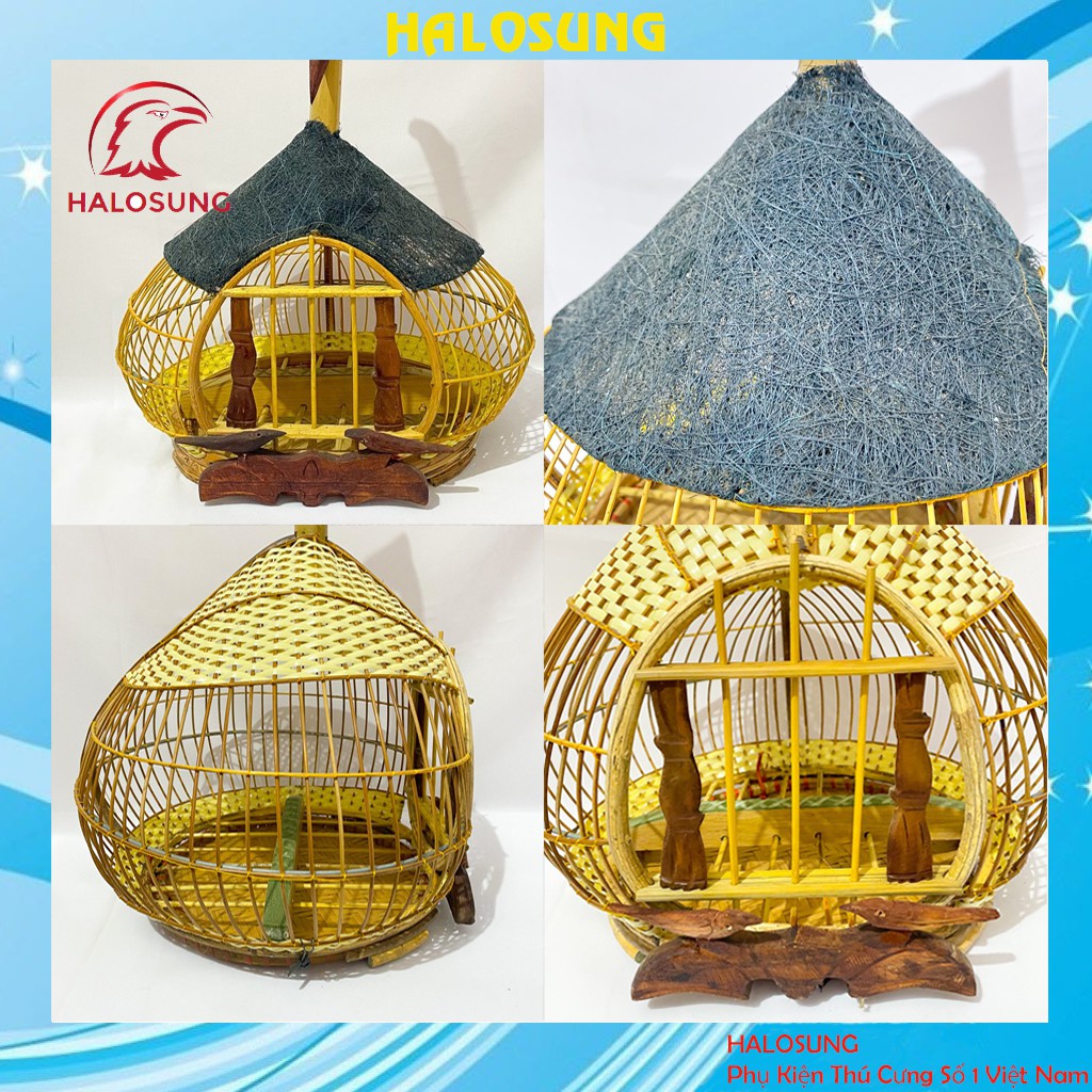 Lồng bẫy chim cu gáy Halosung chất lượng cao kèm phụ kiện lồng chim LC74