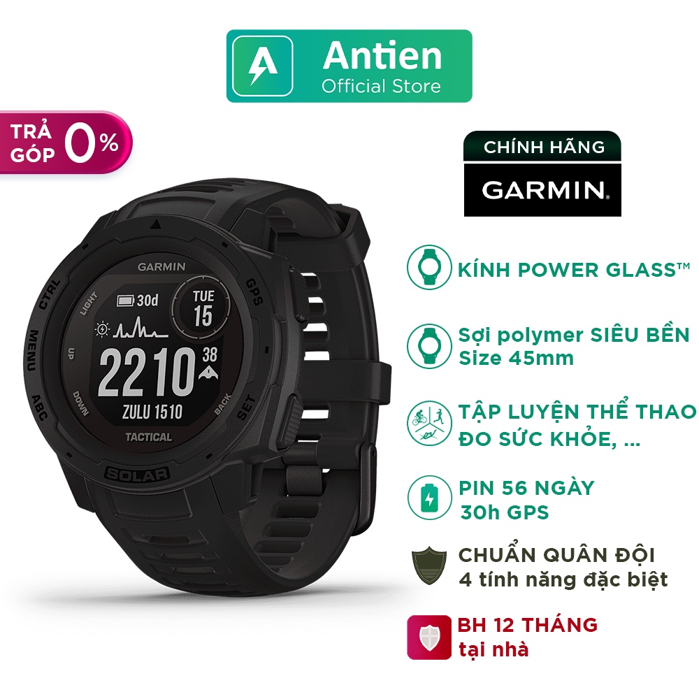 Đồng hồ thông minh thể thao Garmin Instinct Solar Tactical - Bảo hành chính hãng 12 tháng