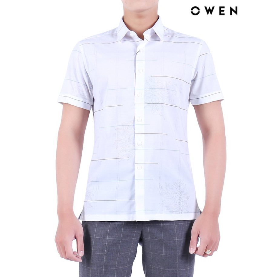 Áo sơ mi ngắn tay Owen Bamboo Bodyfit màu trắng - BA20783N