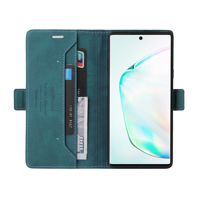 Ốp Điện Thoại Da Kèm Ngăn Đựng Thẻ Khóa Nam Châm Cho Samsung Note20 Note10 Note9 Note8 S23 + S22 Ultra