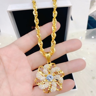 Dây chuyền mặt hoa mai mạ vàng -
