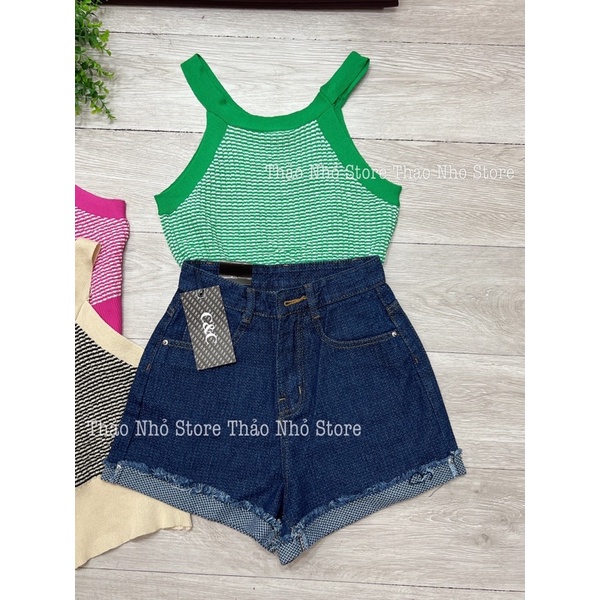 quần short jean lật lai