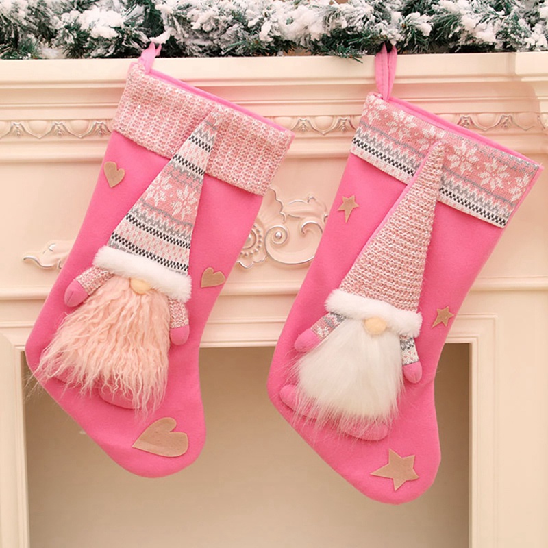 Vớ Đựng Quà Giáng Sinh Trang Trí Hình Ông Già Noel
