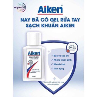 Gel rửa tay kháng khuẩn Aiken 60ml (nhỏ gọn tiện lợi)
