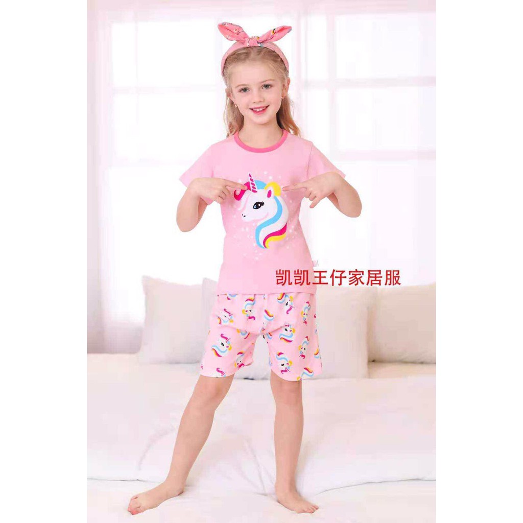 Bộ Cộc Tay Bé Gái Quảng Châu Cao Cấp 1 - 3 tuổi Tianshi Cotton Đồ Bộ Bé Gái In Hình Công Chúa Elsa