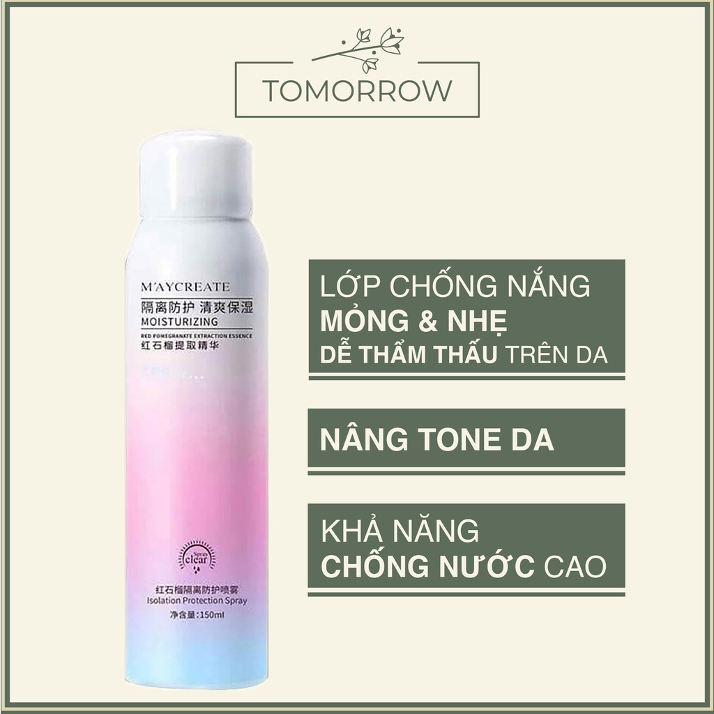 Xịt Chống Nắng Maycreate Trắng Da Hàng Nội Địa Trung 150ML