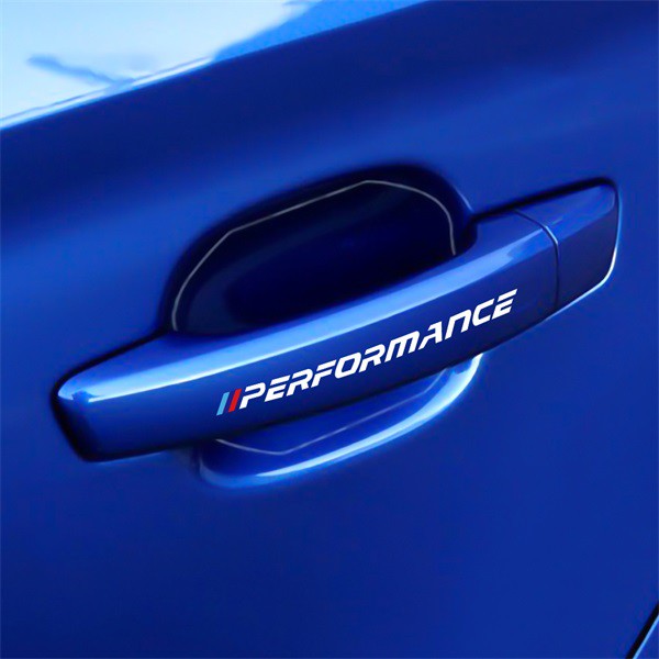 Set 4 Miếng Đề Can Dán Trang Trí Tay Nắm Cửa Xe Hơi bmw Bằng pvc