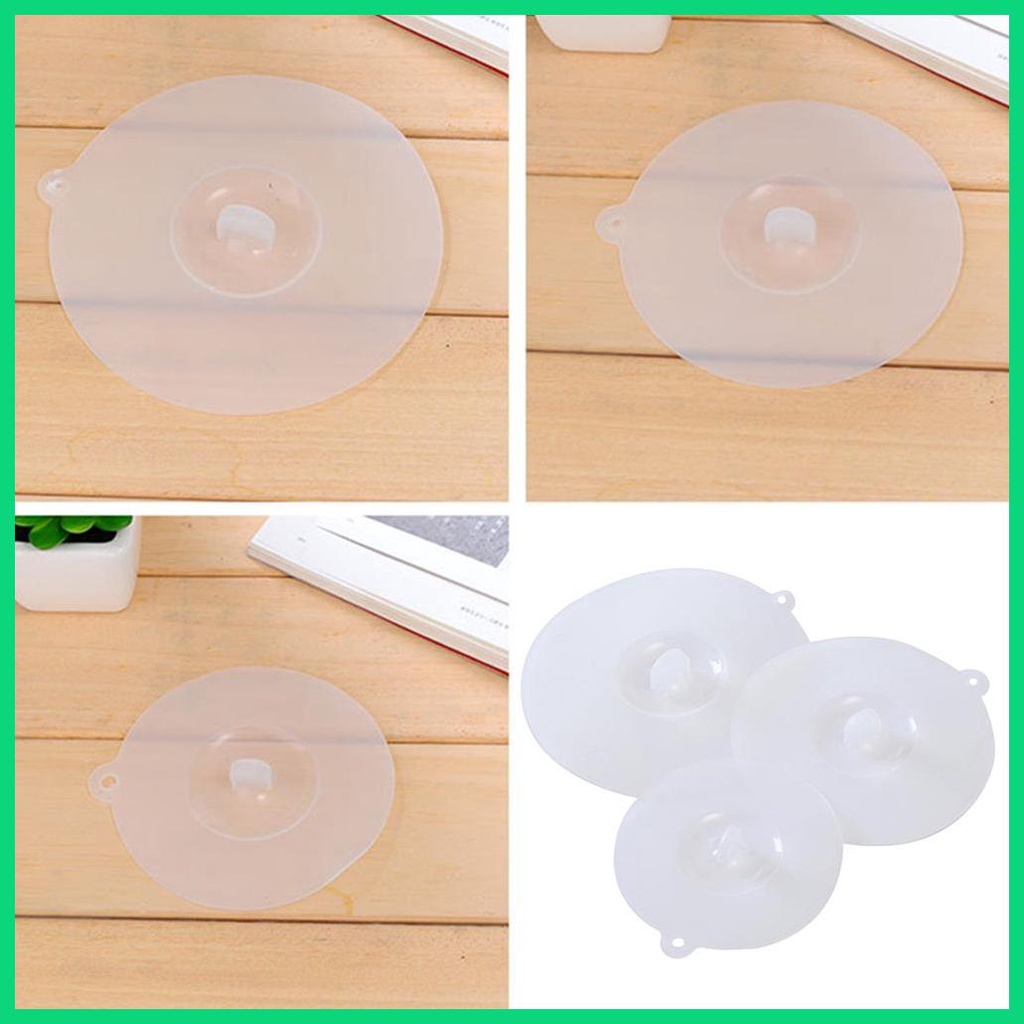 Nắp Đậy Cốc Nước Nóng/Lạnh Bằng Silicon Trong Suốt Chịu Nhiệt Có Nắp Đậy Kín Khí