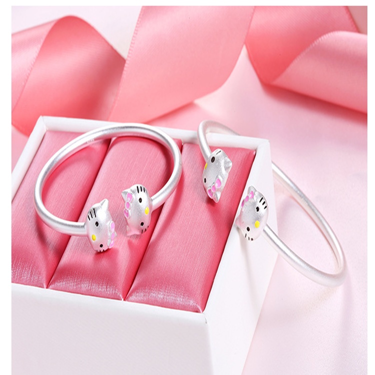 Vòng tay mèo Kitty mẹ và bé S925 cực xinh - LT114