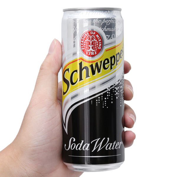 Thùng 24 Lon Nước Ngọt Có Gas Soda Schweppes Soft Drink Lon 330ml Date Luôn Mới