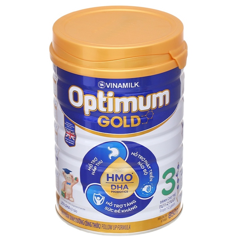 Sữa bộp Optimum gold HMO step 3 850g mẫu mới từ 1-2 tuổi