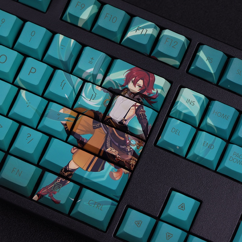 Keycaps chủ đề Genshin Impact keycaps Shikanoin Heizou keycaps Anime keycaps Cherry profile PBT Dye-thăng hoa bàn phím cơ học keycaps 108 phím