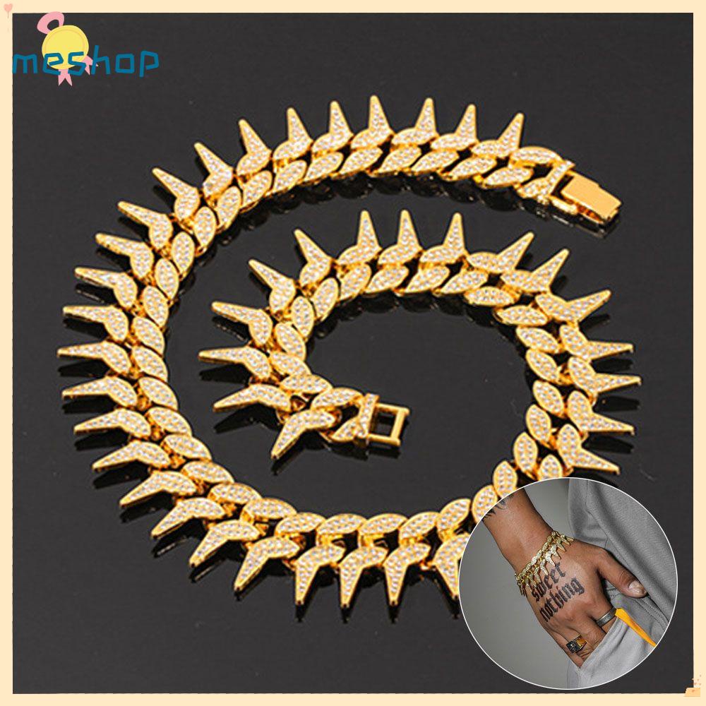 Vòng Tay Mắt Xích Thời Trang Cho Nam Và Nữ Toàn Bộ|Vòng Tay Đính Đá Lấp Lánh Thời Trang 15mm