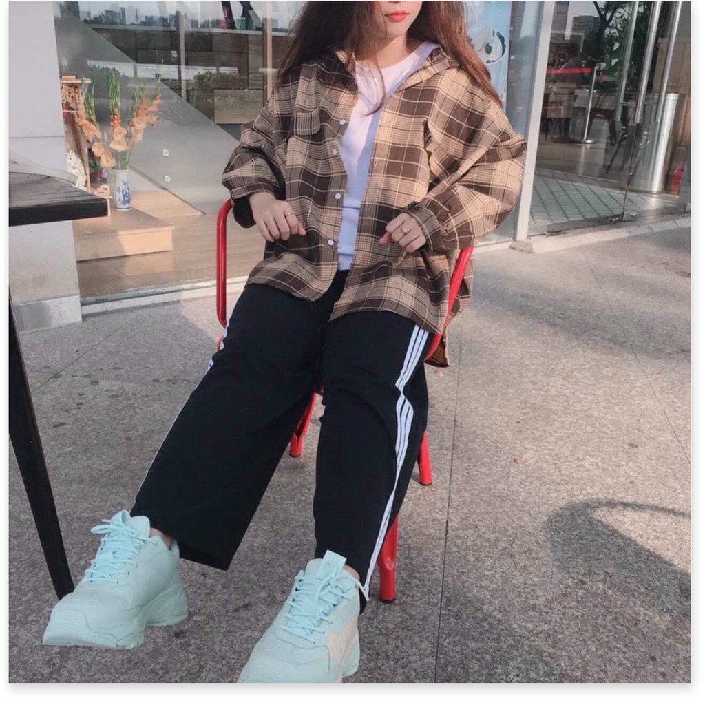 ÁO SƠ MI CARO TAY DÀI FORM RỘNG XINH XINH , CÁ TÍNH CHO CHỊ EM