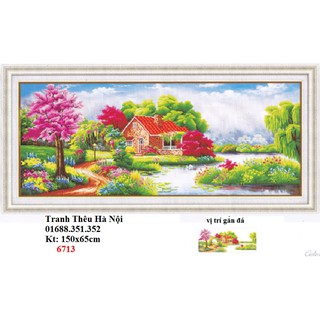 tranh đính đá phong cảnh mùa xuân