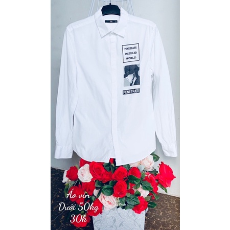 Áo sơ mi trắng dài tay- tay lỡ