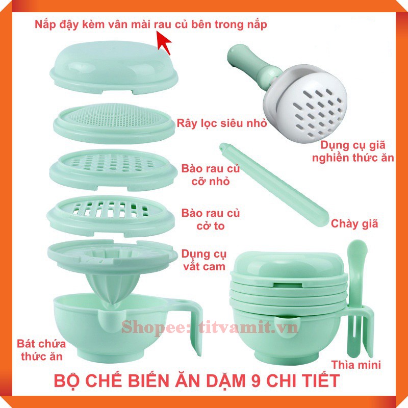 [LOẠI ĐẸP] Bộ chế biến ăn dặm loại đẹp, bộ chế biến ăn dặm kiểu nhật cho bé