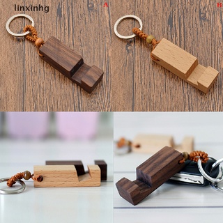 linxinhg New retro wood phone holder stand pendant keychain car keyringfashion accessorie HOT SALE