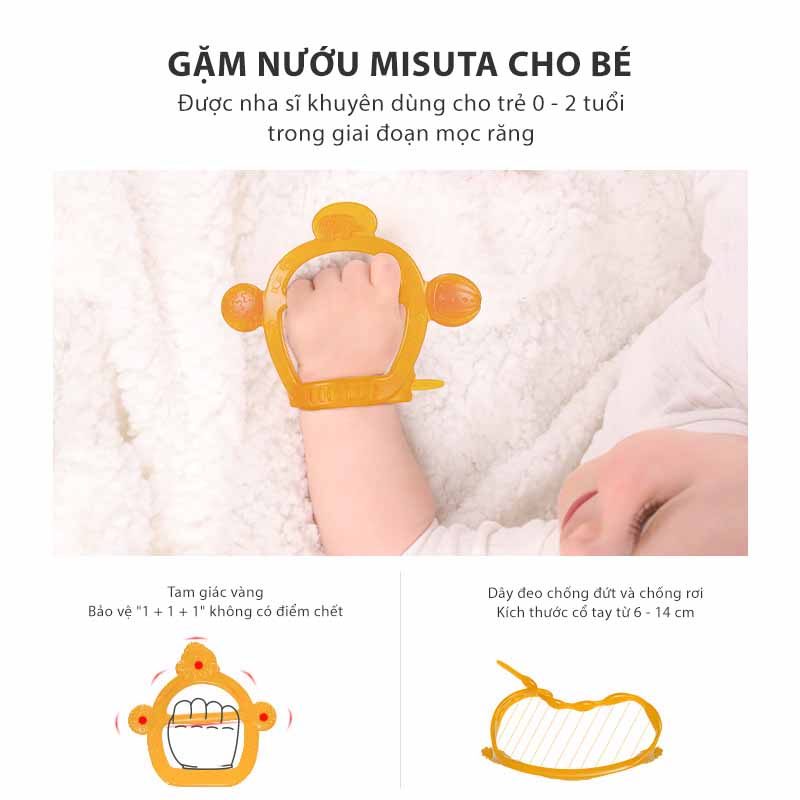 Gặm Nướu MISUTA Ngậm Nướu Chất Liệu Silicone Chống Rơi Mềm Dẻo An Toàn Cho Bé YOOTA BABY
