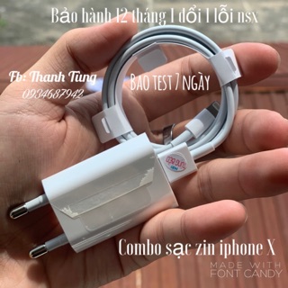 Bộ sạc dẹt chân tròn bóc máy Iphone X